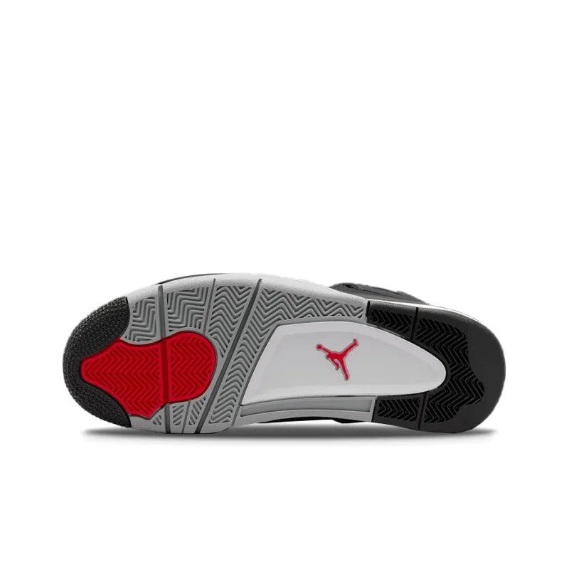 Air Jordan Retro 4-Style Sneakers – Black Canvas Edition