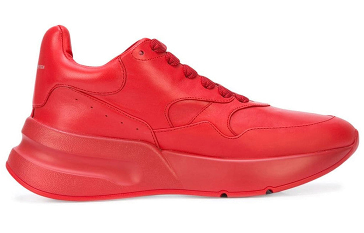 (WMNS) Alexander McQueen Oversized Runner Low Top Leather Sneakers with Mesh 'Pure Red' 533710WHRU06409 #