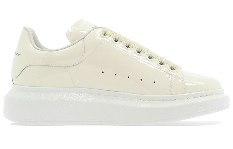 (WMNS) Alexander McQueen Glossy Low-Top Sneakers 'Cream White' 718130WIA347904 #