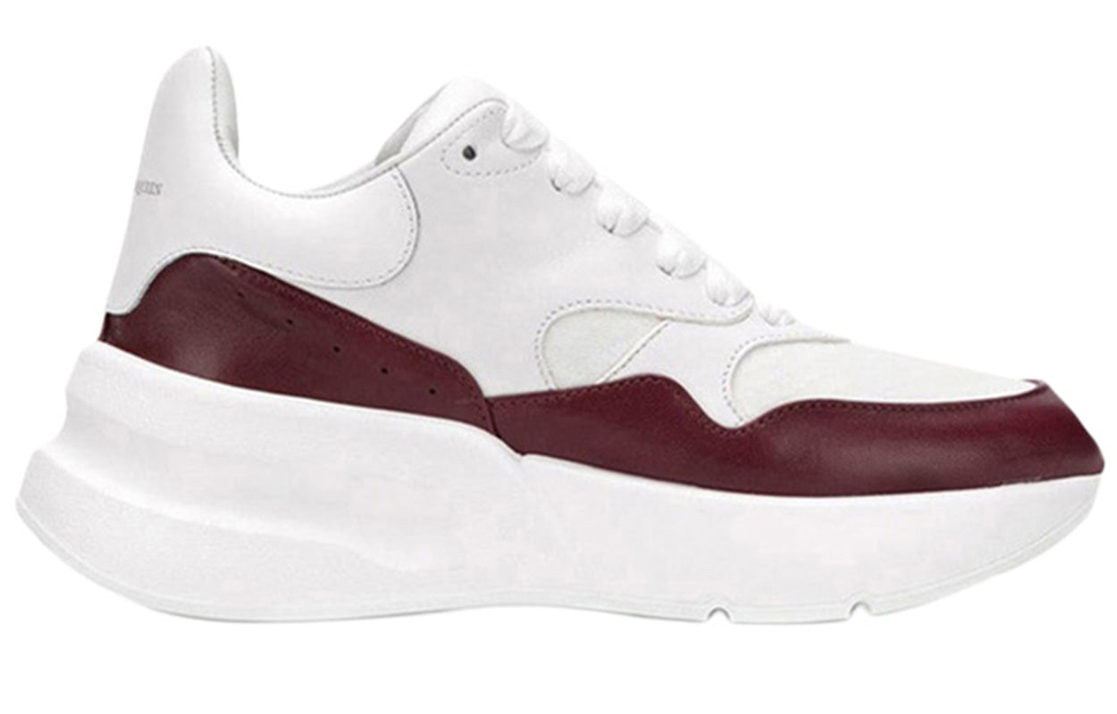 (WMNS) Alexander McQueen Oversized Runner in Nappa Calf Leather 'White Burgundy' 533710WHT999093 #