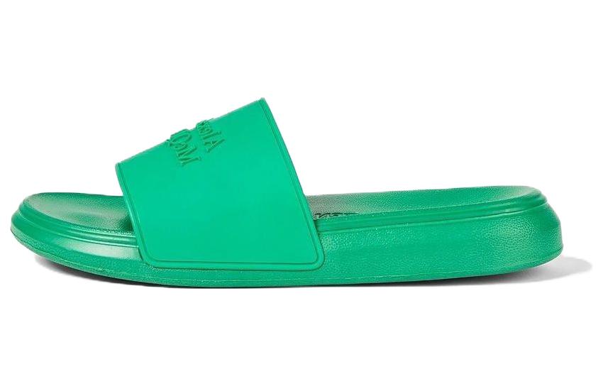 (WMNS) Alexander McQueen Embossed Rubber Slides 'Green' 666983W4QS03115 #