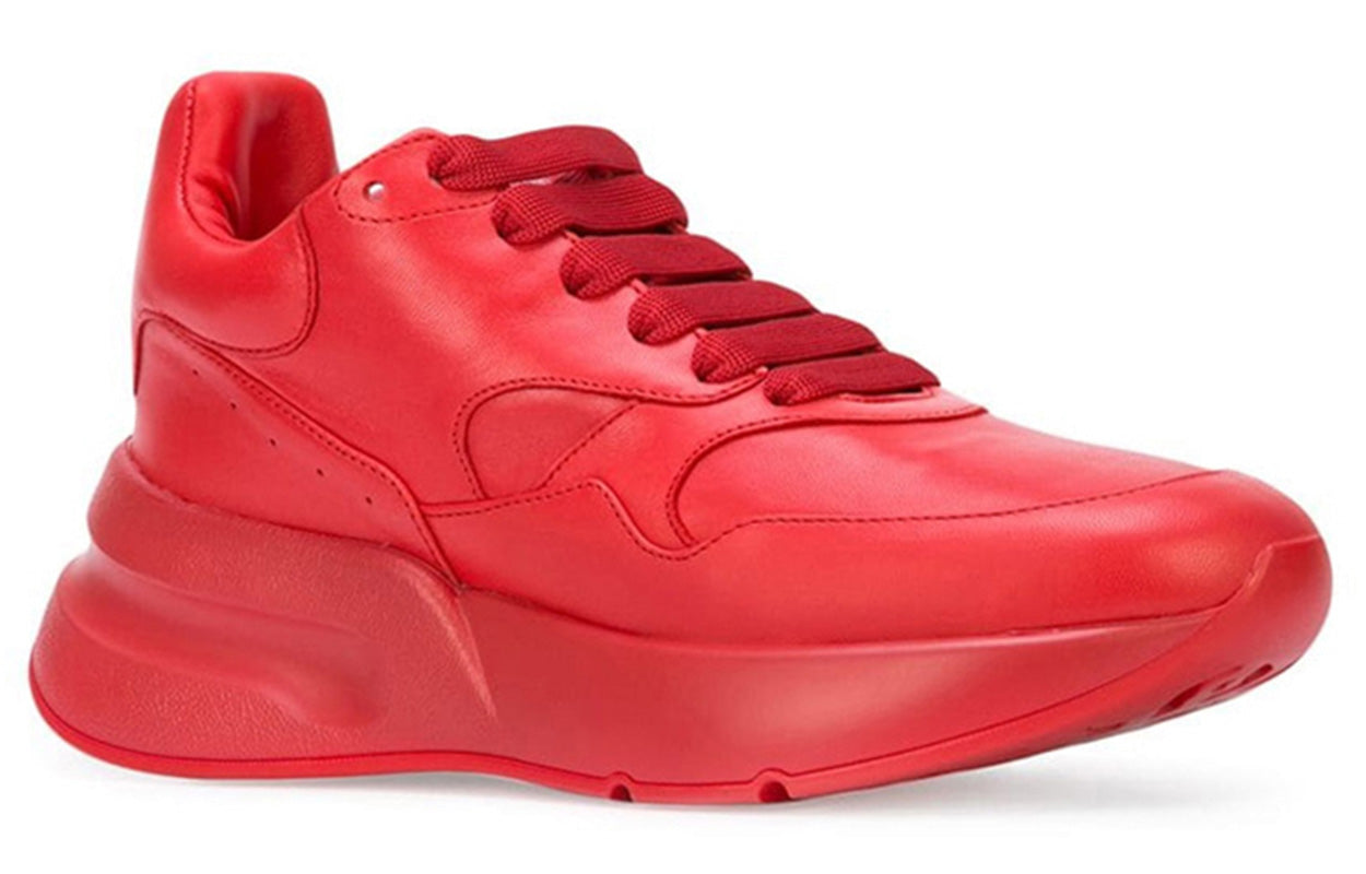 (WMNS) Alexander McQueen Oversized Runner Low Top Leather Sneakers with Mesh 'Pure Red' 533710WHRU06409 #