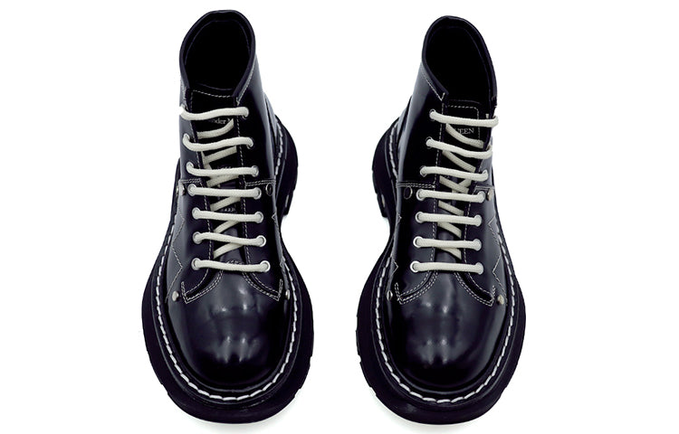 (WMNS) Alexander McQueen Tread Slick Boot 'Black Silver' 595469WHZ811090 #