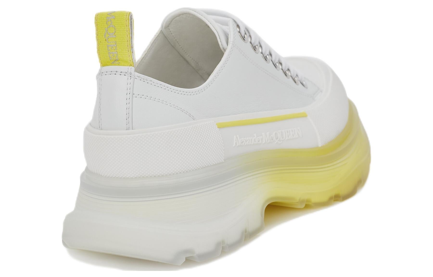 (WMNS) Alexander McQueen Tread Slick Sneakers 'Yellow White' 702042WHZ6E8943 #