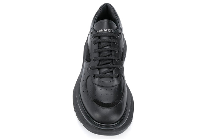 Alexander McQueen Tread Suede-panelled Leather Trainers 'Black' 627222WHRH51081 #
