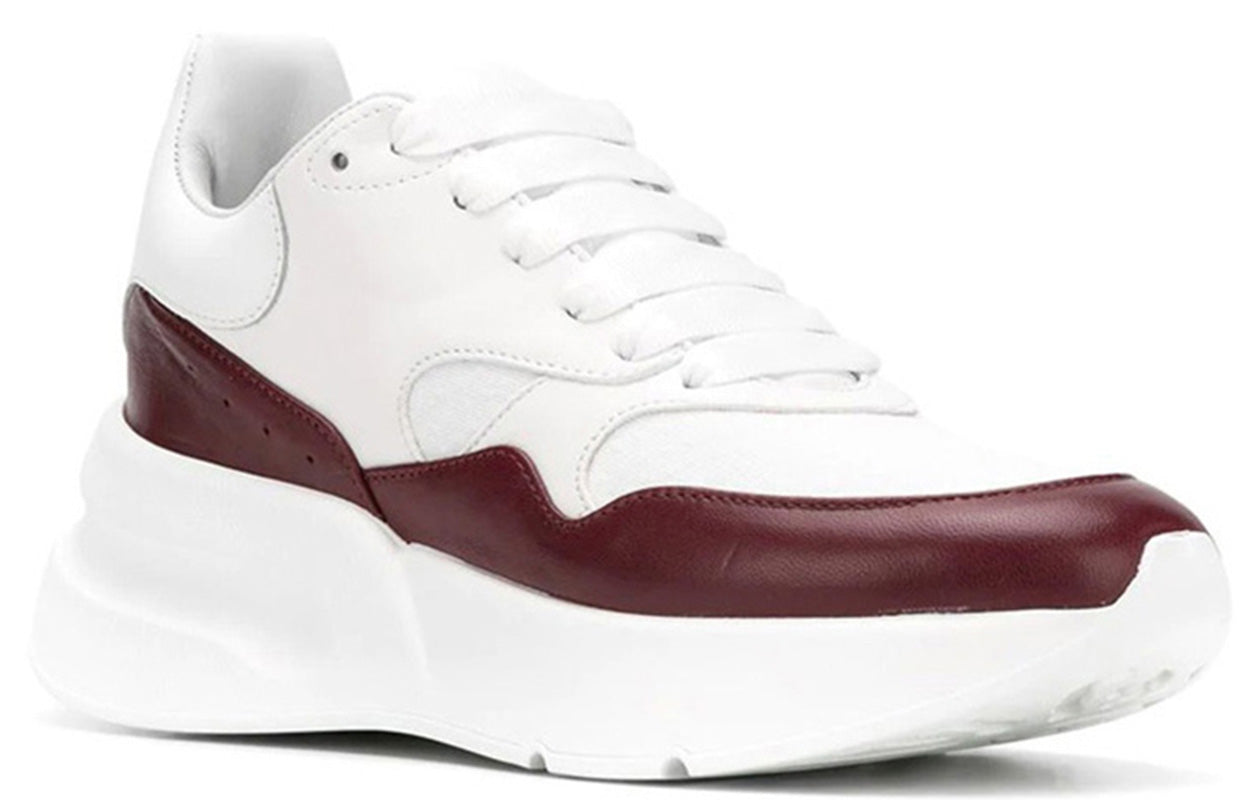 (WMNS) Alexander McQueen Oversized Runner in Nappa Calf Leather 'White Burgundy' 533710WHT999093 #