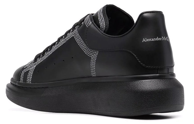 Alexander McQueen Oversized Sneaker 'Embroidered Black Silver' 662639WIA4V1081 #