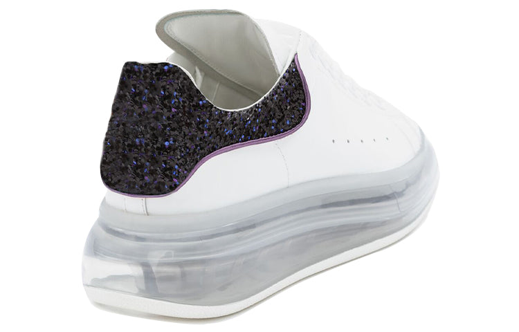 (WMNS) Alexander McQueen Clear Sole Oversized Sneaker 'White Black Sequins' 621718WHZ429926 #