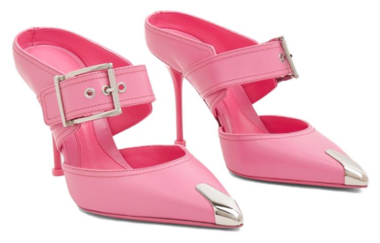 (WMNS) Alexander McQueen Punk Buckle Mules 'Pink' 733183WHSWD5482 #