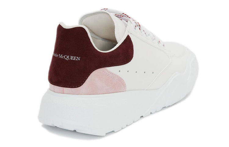 (WMNS) Alexander McQueen Court Trainer 'White Pink Burgundy' 633915WHZ9B9634 #