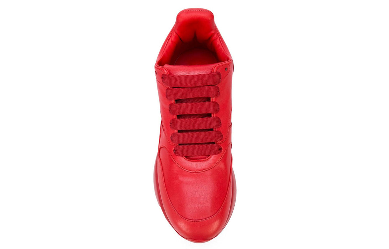 (WMNS) Alexander McQueen Oversized Runner Low Top Leather Sneakers with Mesh 'Pure Red' 533710WHRU06409 #