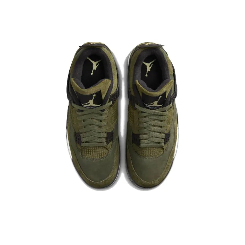 Jordan Retro 4-Style Sneakers – Olive Craft Edition