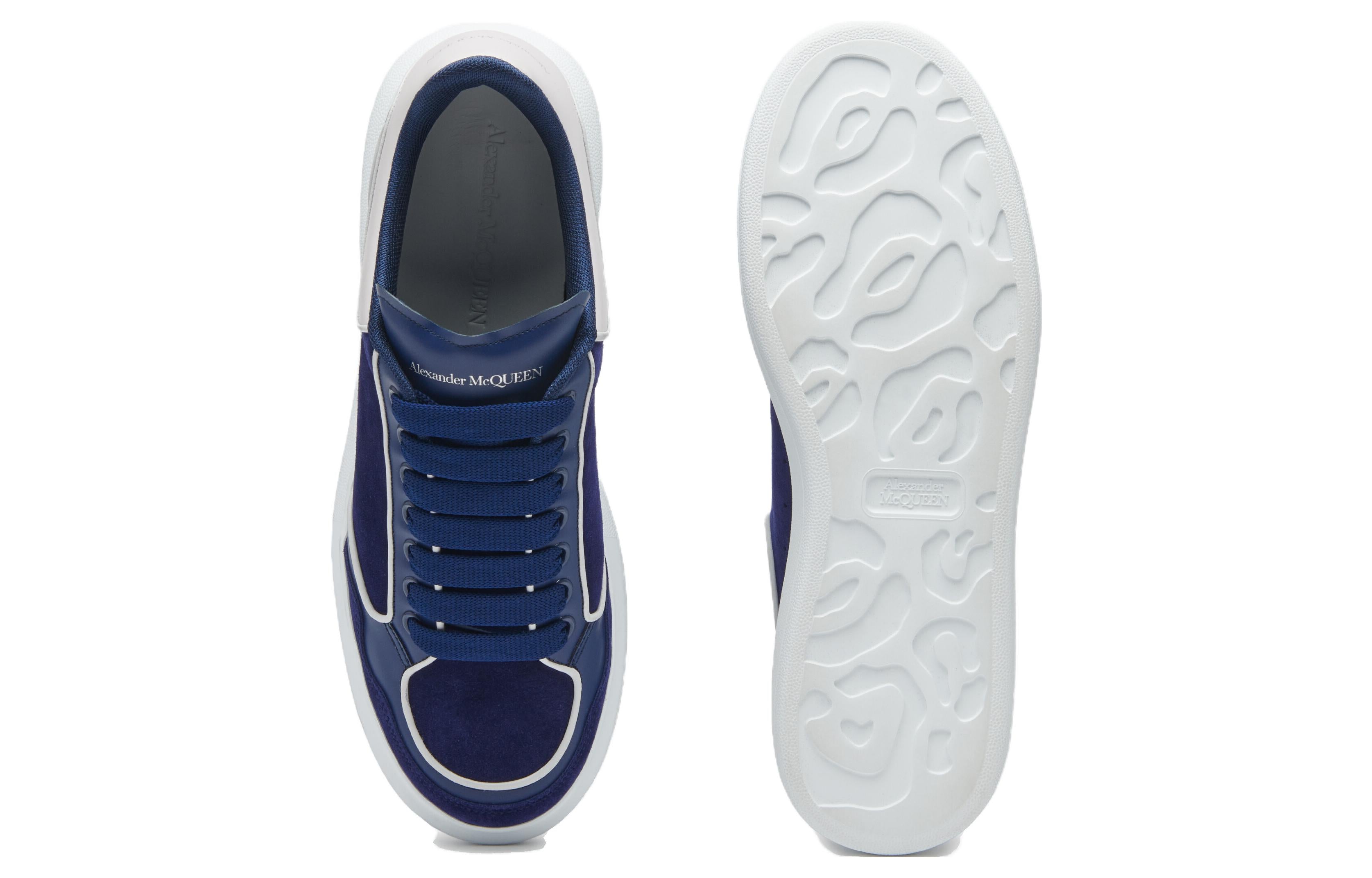 Alexander McQueen Oversized Leather Sneakers 'Blue White' 777300WIEM44699 #