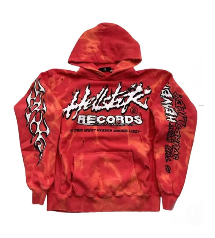 Hellstar *Unreleased* Records Tie Dye Red Hoodie