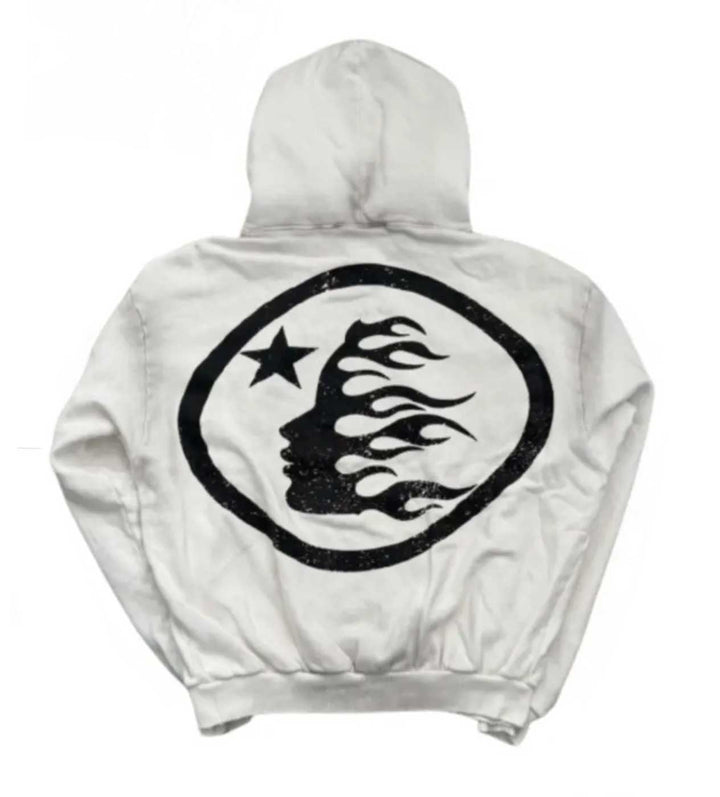 Hellstar *Unreleased* Records Flame Glitter Zip Up Hoodie