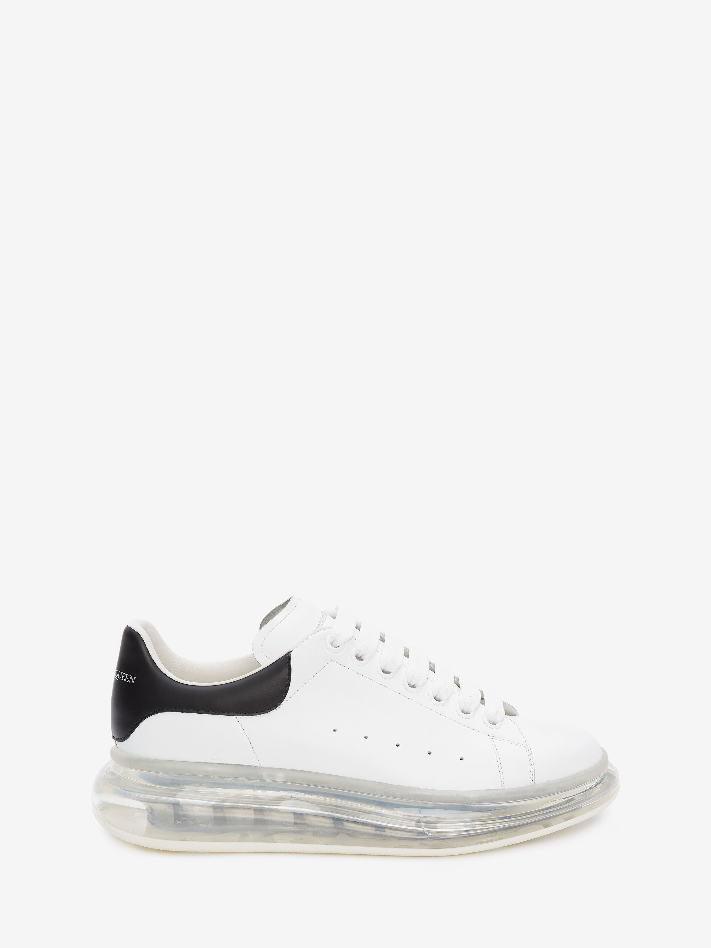 Men's Oversized Transparent Sole Sneaker in White/black - SpinServe