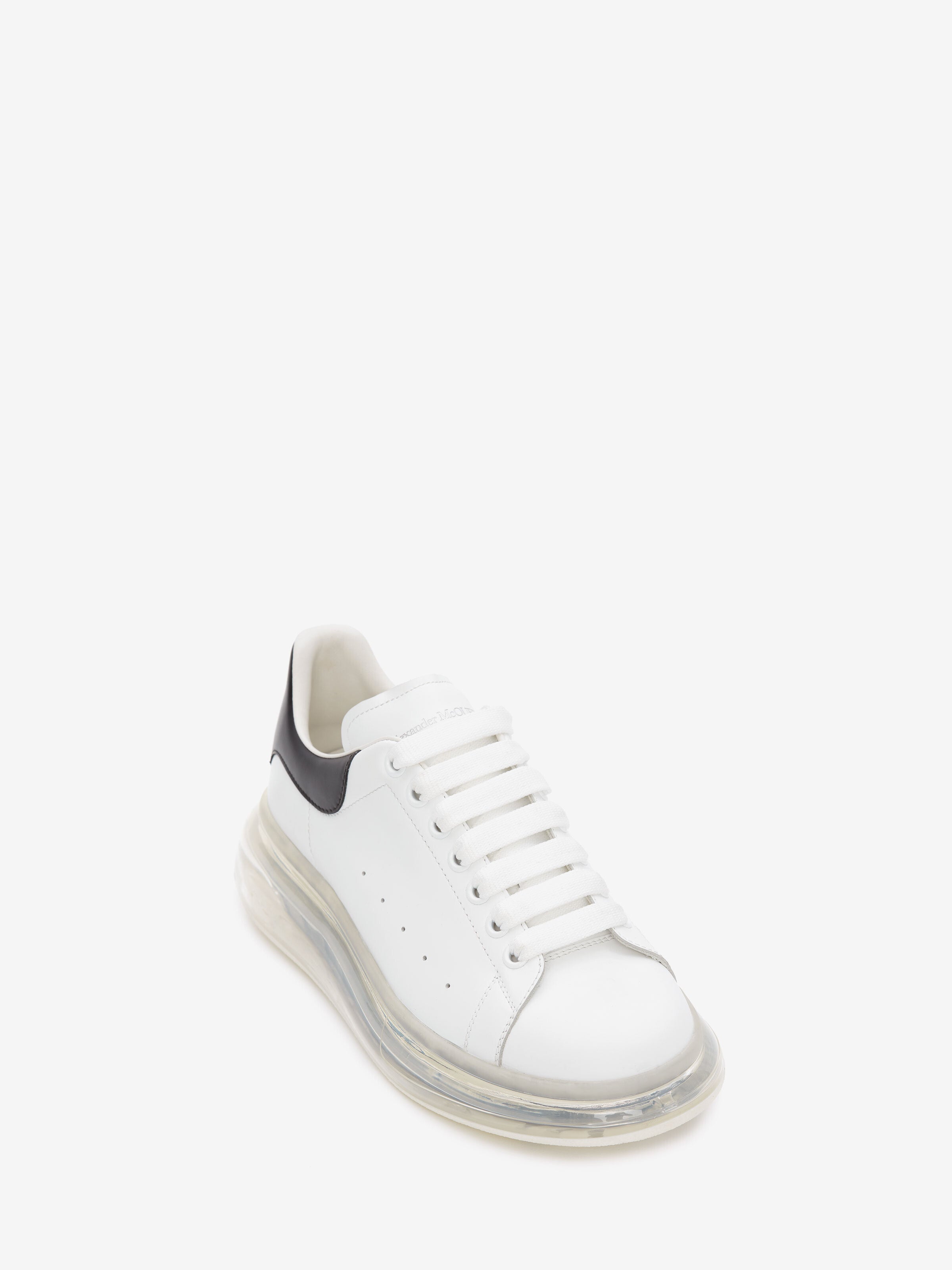 Men's Oversized Transparent Sole Sneaker in White/black - SpinServe