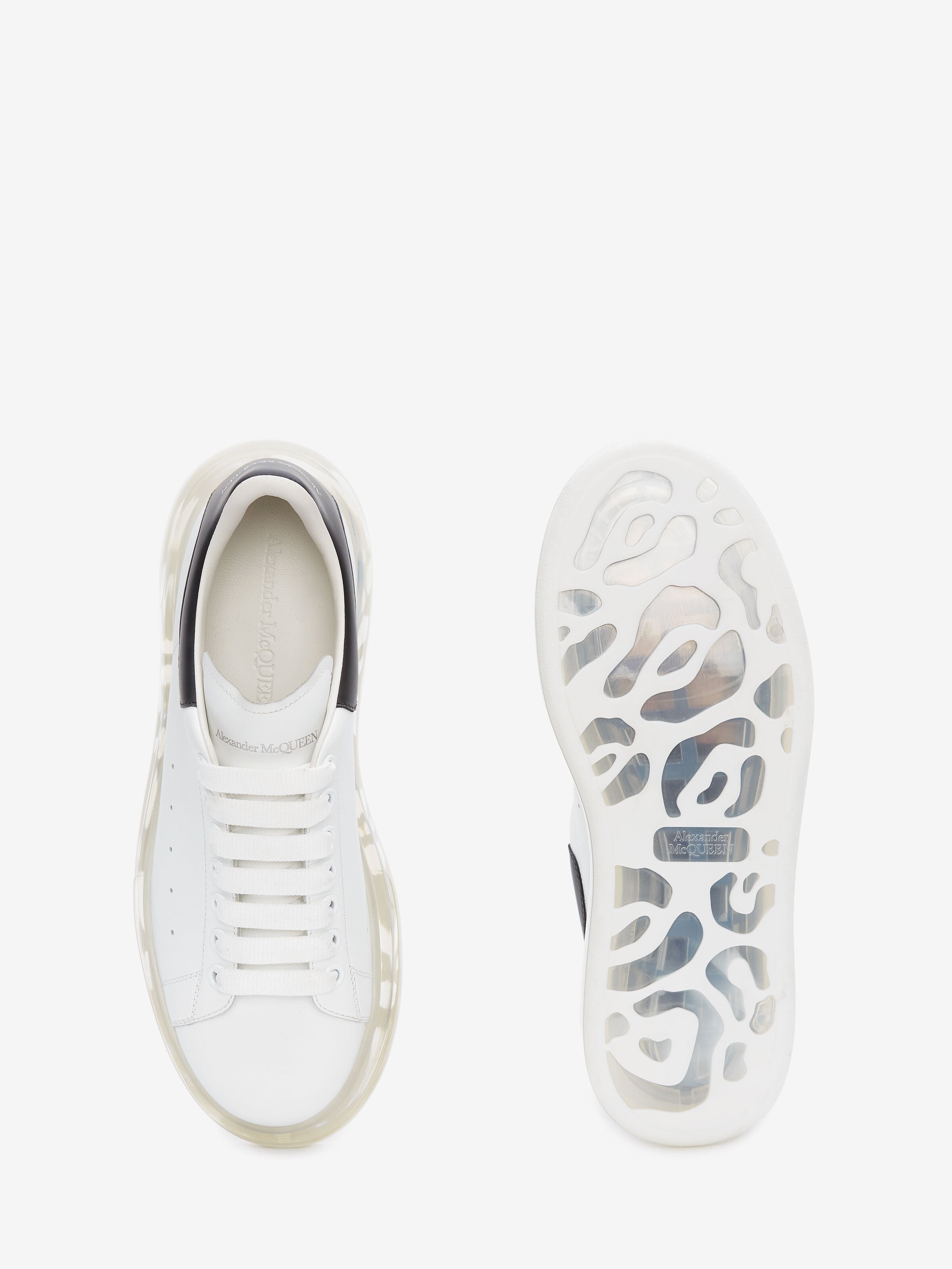 Men's Oversized Transparent Sole Sneaker in White/black - SpinServe