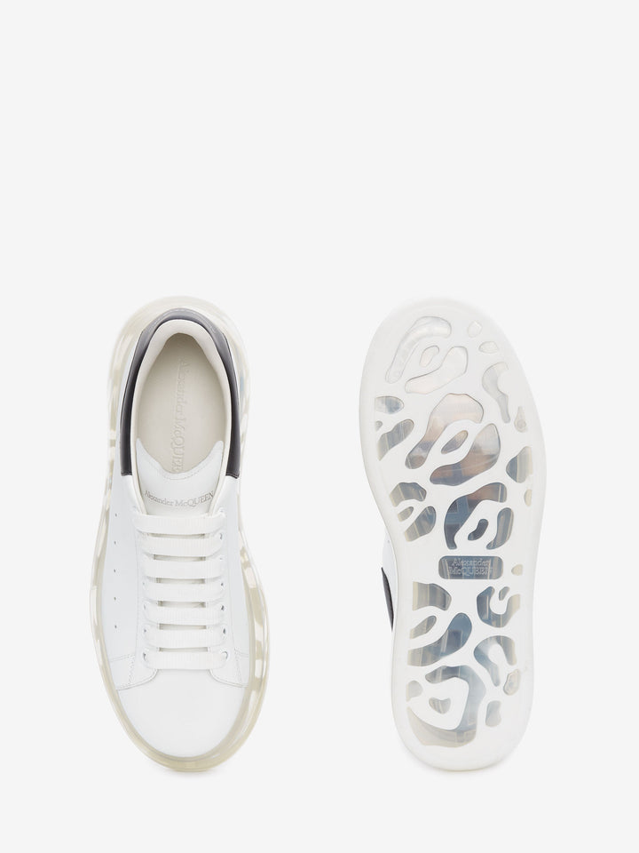 Men's Oversized Transparent Sole Sneaker in White/black - SpinServe