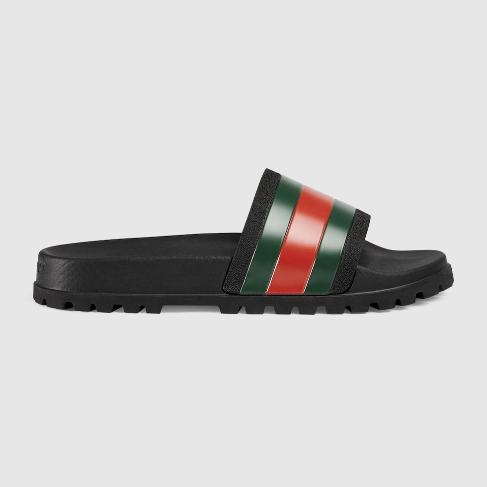 Gucci Men’s Luxury Web Strap Slide Sandals – Signature-Designer
