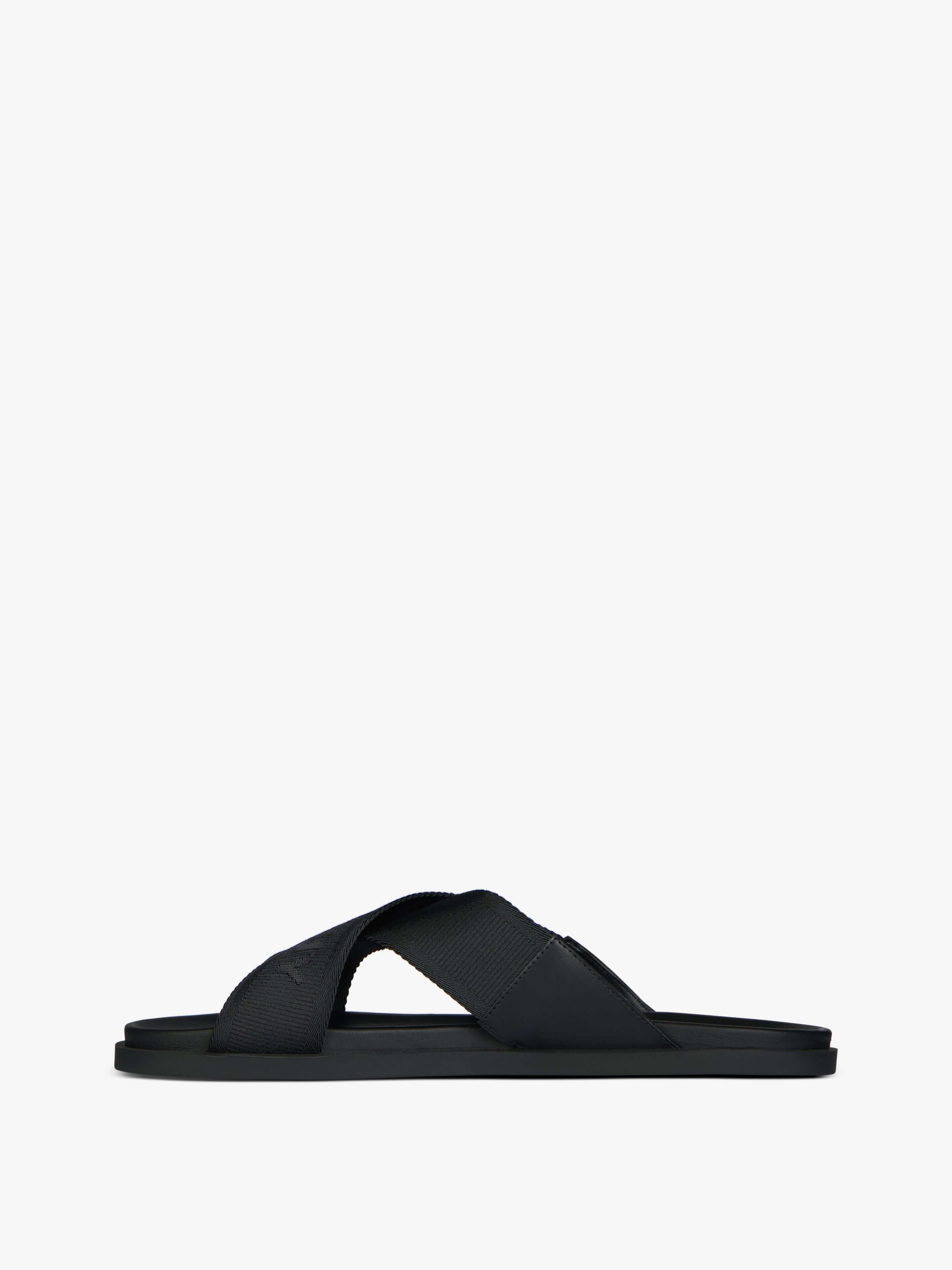 Givenchy Plage flat mules with crossed straps in webbing - SpinServe Black / Men / 7