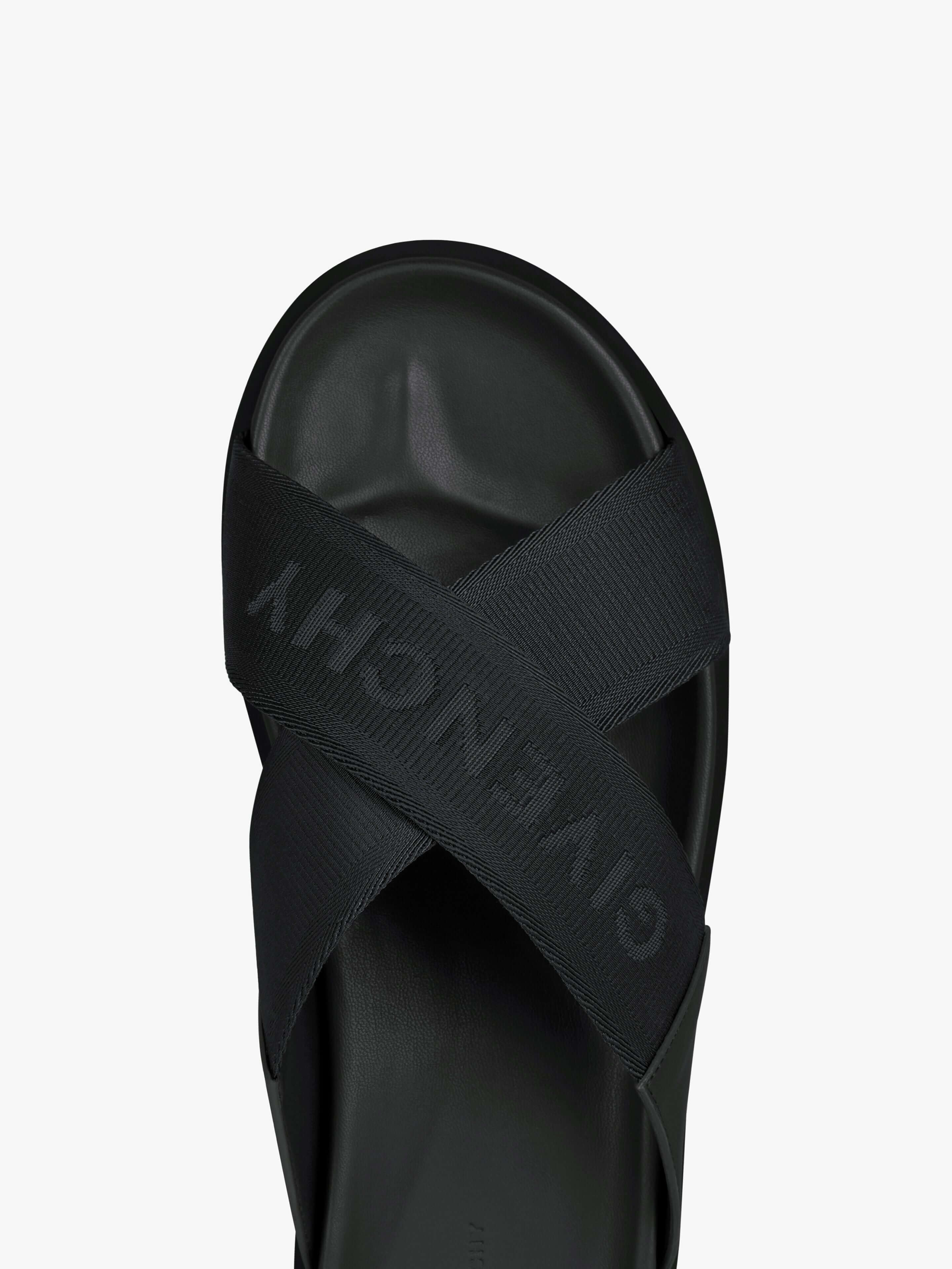 Givenchy Plage flat mules with crossed straps in webbing - SpinServe Black / Men / 7