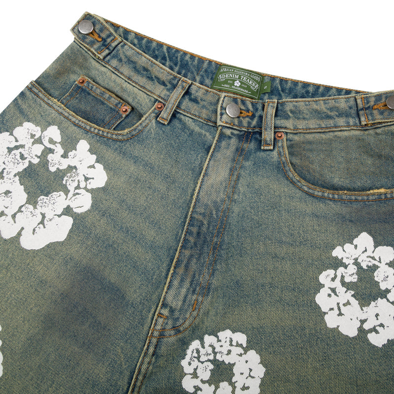 Dirty Wash Wreath Short Light Wash