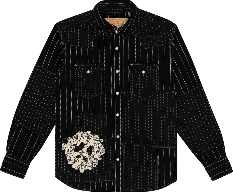 Peace Patchwork Western Button Up