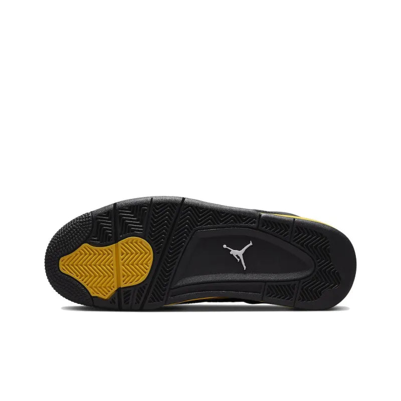 Air jordan Retro 4-Style Sneakers – Thunder Black & Yellow Edition