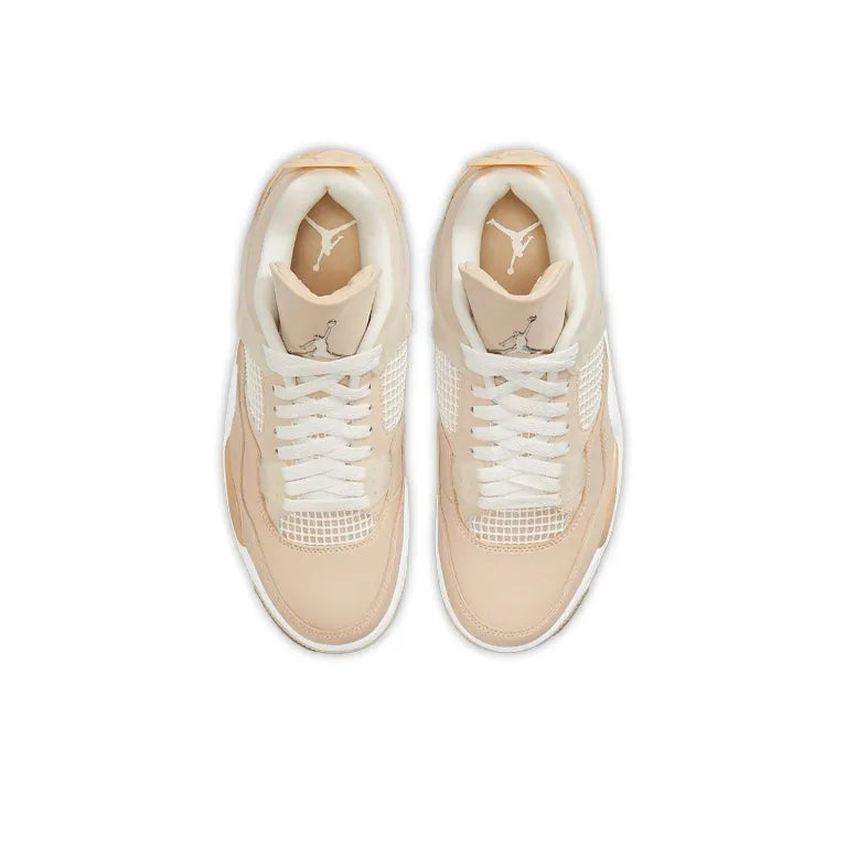 Air Jordan Retro 4-Style Sneakers – Shimmer Nude Edition