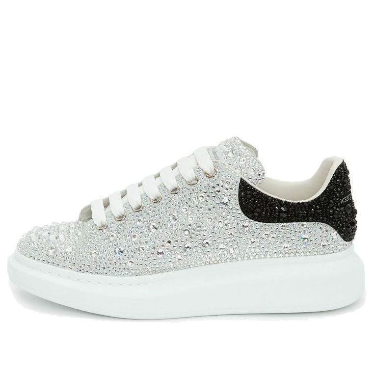 Alexander McQueen Crystal-embellished Oversized Sneakers 'Silver Black' 604223WHCE49329 #